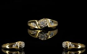 9ct Gold Diamond Single Stone Ring Set w