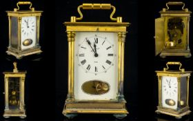 West German Emil Schmeckenbecher Mantel Clock Comprising gilt dial with silvered chapter dial and