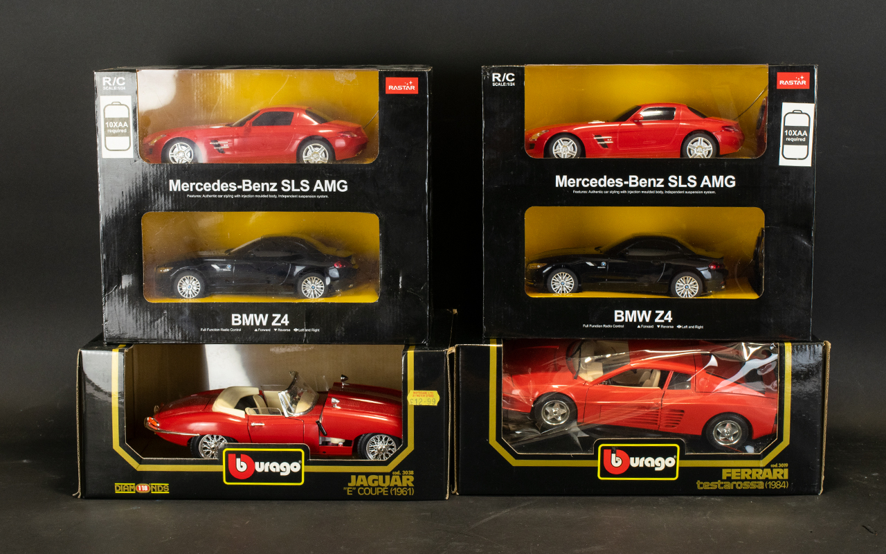 A Collection of Boxed Model Cars to include Rastar BMW Z4 Mercedex Benz SLA AMG x2 and BMW Z$, - Image 2 of 3