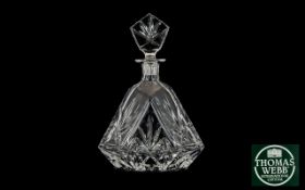 Thomas Webb Crystal Decanter Edinburgh crystal decanter of triangular form with original box.