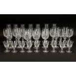 Collection of Glasses - 12 Wine glasses, 11 Champagne glasses and 9 Sherry Glasses.