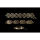 A Small Collection Of Silver Bracelets Three items in total to include etched disc bracelet,