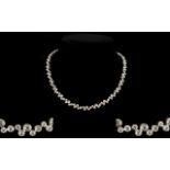 Ladies Superb 14ct White Gold Diamond Set Collar Necklace Contemporary necklace of attractive form,
