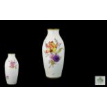 Rosenthal Selb - Bavaria Signed Hand Painted Porcelain Vase with Painted Floral Images on White