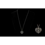 Tiffany & Co Silver Heart Shaped Pendant, Marked Tiffany & Co, Marked 925.