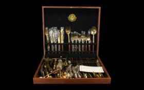 A Large Canteen Of Bronzed Cutlery Thai cutlery set housed in fitted case,