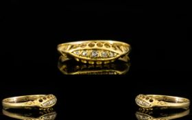 Antique Period 18ct Gold 5 Stone Diamond Ring - Open Setting. Fully Hallmarked for 18ct.