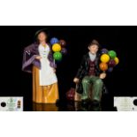 Royal Doulton Figurines 'The Balloon Man' HN1954 & 'Balloon Lady' HN2935.