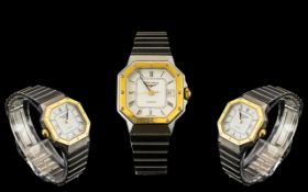 Longines Laddies Octagonal Shaped Two Tone Steel Quartz Wrist Watch features Quartz movement,