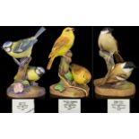 A Collection Of Royal Worcester Bird Figure Groups Three in toatl to include Coal Tits no.