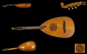 Early 20th Century Meinel And Herold Bowl Backed Lute Comprising carved bridge with fretted