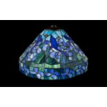 A Large And Impressive Reproduction Tiffany Lamp Shade Leaded and glazed shade of canopy form;