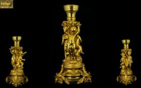 Henri Picard French Late 19th Century Gilt Bronze Centrepiece The feet in the form of fern fronds;