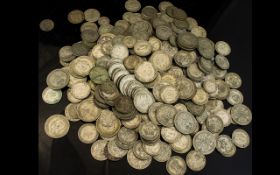 A Large Collection of Assorted United Kingdom Silver Coins From 1920 - 1946.