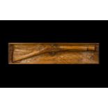 Military Interest Carved Wooden Plaque With Flintlock Rifle Design 32 x 7 1/2 inches,