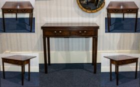 George III Period Good Quality Mahogany Fold Over Tea Card Table with two drawers to front of table