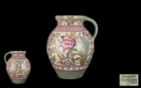 Charlotte Rhead - Hand Painted Bursley Ware Tubelined Large Ovoid Shaped Jug, Wind Tossed Tulips