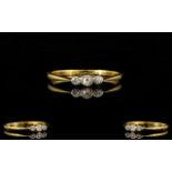 18ct Gold 3 Stone Diamond Set Dress Ring. Fully Hallmarked for 18ct. Ring Size - N.