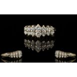 14ct White Gold - Attractive Diamond Set Dress Ring,