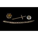 A Collection Of Celtic Silver Jewellery Four pieces in total to include silver sword brooch with
