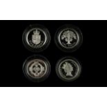 Four Royal Mint Silver Proof One Pound Coins Comprising 1986 and 1987 silver proof piedfort coins.