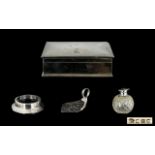 A Small Mixed Lot Of Silver And Metal Items To include cedar lined cigarette case - rubbed hallmark