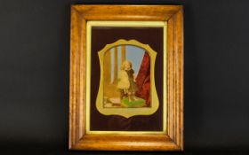 A 19th Century Box Framed Photographic Portrait Possibly a memento mori depicting a young girl with