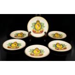 A Collection of 6 Round Dishes Marked Mal.Y.Pense with the back stamp of Corby June 1961. Please see