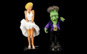 Novelty Automaton Figure In The Form Of Frankenstein Raised on circular plastic base.