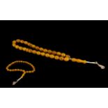 Amber Coloured Prayer Beads. Butterscotch in colour, 16 inches in length, please see image.