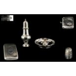 A Small Mixed Lot Of Silver Items To include A castor hallmarked Birmingham C - 1927,