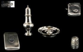 A Small Mixed Lot Of Silver Items To include A castor hallmarked Birmingham C - 1927,