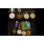 A Collection Of WWII Military Interest Medals To include a group with named Korea medal awarded to