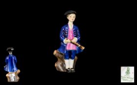 Royal Doulton Early Hand Painted Figure ' Boy From Williamsburg ' Blue and Pink Colour way. Designer