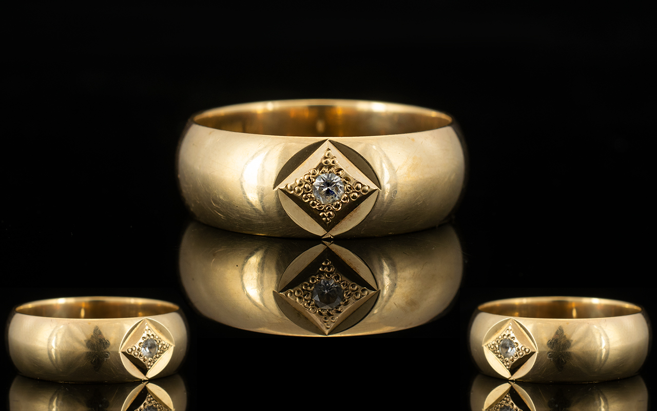 9ct Gold Band Ring, - Image 3 of 3
