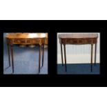 A Pair of Mahogany Console Tables - Shaped Fronts With Two Frieze Drawers Raised On Turned,