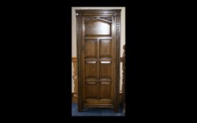 Early 20th Century Carved Oak Wardrobe 1930's single door unit with carved panelled sides,