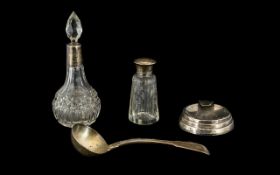 A Small Collection Of Silver Items Four pieces in total to include ashtray - inscribed L.P.G.