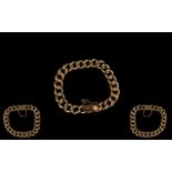 Antique Period Nice Quality 15ct Rose Gold Curb Bracelet - marked 15ct, circa 1900.