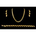 Ladies Attractive 9ct Gold Suite comprising of necklace,