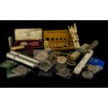A Mixed Collection Of Oddments And Ephemera A varied lot to include various commemorative coins,