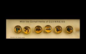 Guinness Interest A Boxed Set Of Six Enamel Studs Circa 1950's,