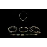 A Mixed Collection Of Silver Jewellery A varied lot to include contemporary rainbow set crystal