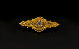 Antique 15ct Gold Sapphire And Diamond Set Brooch Fully hallmarked 625, Chester P 1898,