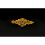 Antique 15ct Gold Sapphire And Diamond Set Brooch Fully hallmarked 625, Chester P 1898,