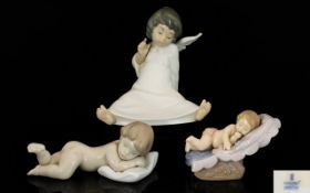 A Collection of Lladro and Nao Porcelain Figures ( 3 ) All 1st Quality and Mint Condition.