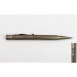 A Silver Yard O' Lead Propelling Pencil Comprising machine etched case with vacant cartouche,