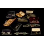 A Collection Of Victorian And Georgian Spectacles - Fifteen In Total. Some Gold Plated.