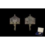 Silver Presentation Ornamental Key Inscribed 'The Opening of Ilminster Congregational Church