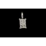 9ct Gold And Diamond Pendant Set with six princess cut diamonds,